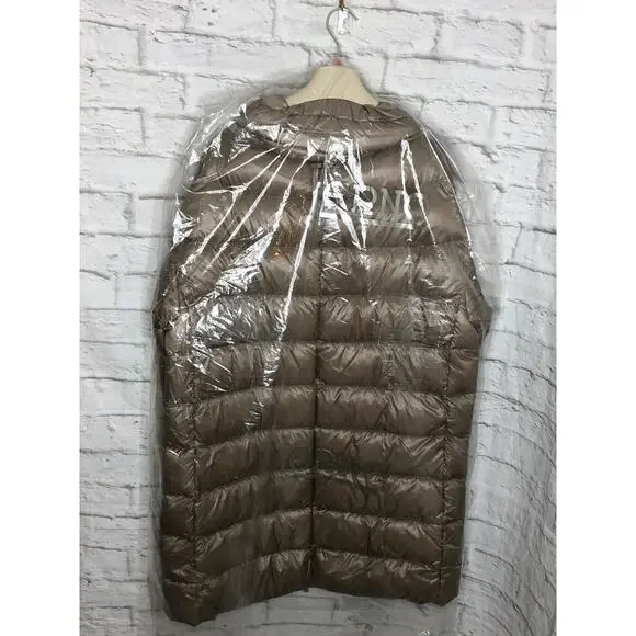 Authentic Women's HERNO Quilted Down Filled Puffer Jacket Long Size 42 Taupe - Picture 3 of 12